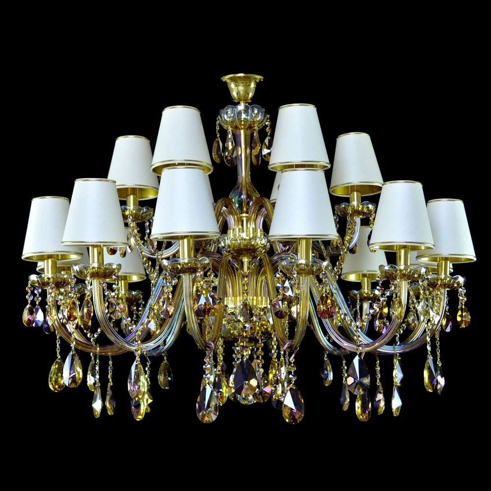 Clarit 18 Light Crystal Chandelier w/ Lampshades - Wranovsky - Luxury Lighting BoutiqueTraditional Crystal ChandeliersWranovsky