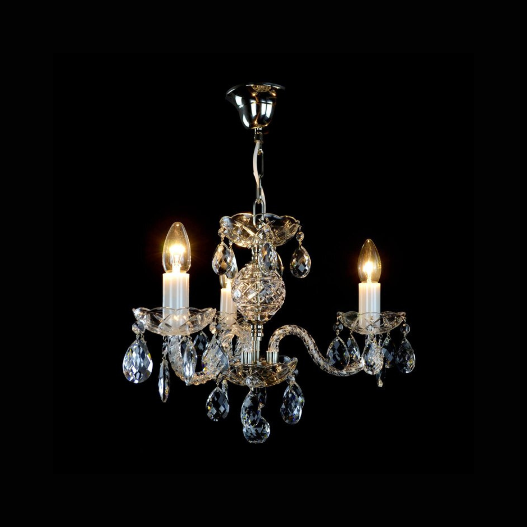 Clasico 3 Crystal Glass Chandelier - Wranovsky - Luxury Lighting Boutique