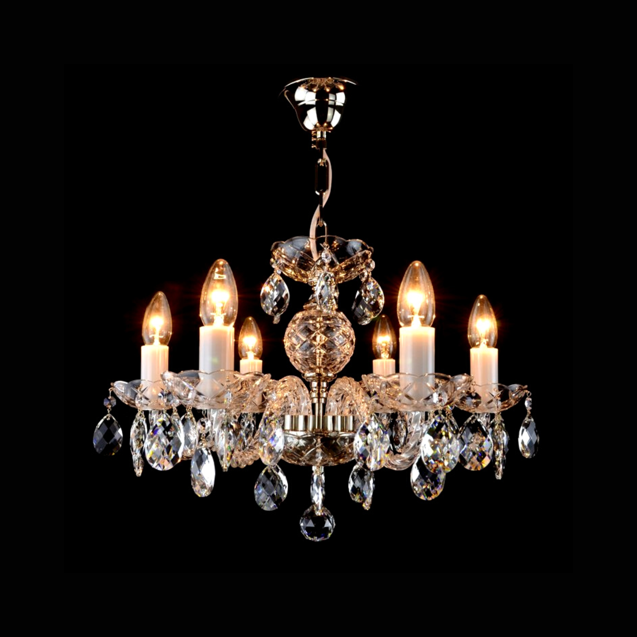 Clasico 6 Crystal Glass Chandelier - Wranovsky - Luxury Lighting Boutique
