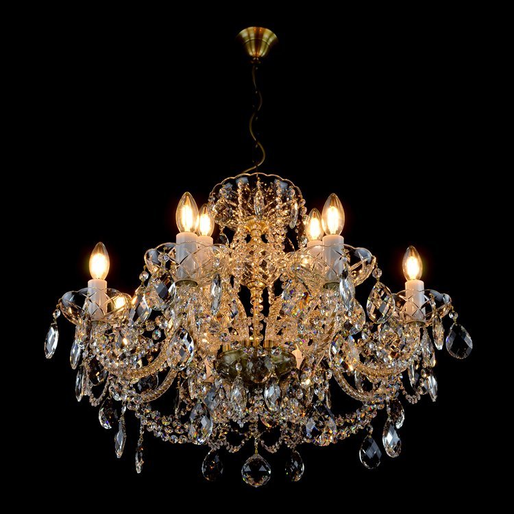 Classe 12 Crystal Glass Chandelier (Alpha Gold/Silver) - Wranovsky - Luxury Lighting BoutiqueTraditional Crystal ChandeliersWranovsky