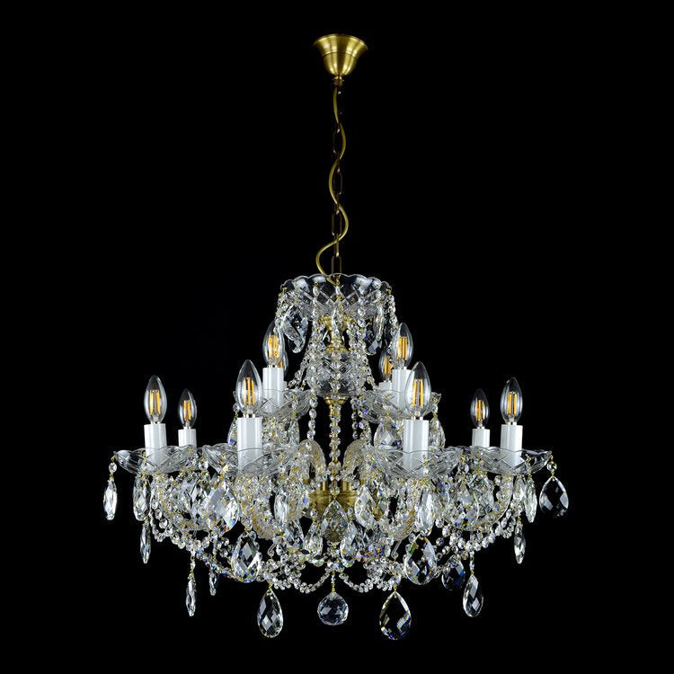 Classe 12 Crystal Glass Chandelier (Alpha Gold/Silver) - Wranovsky - Luxury Lighting Boutique