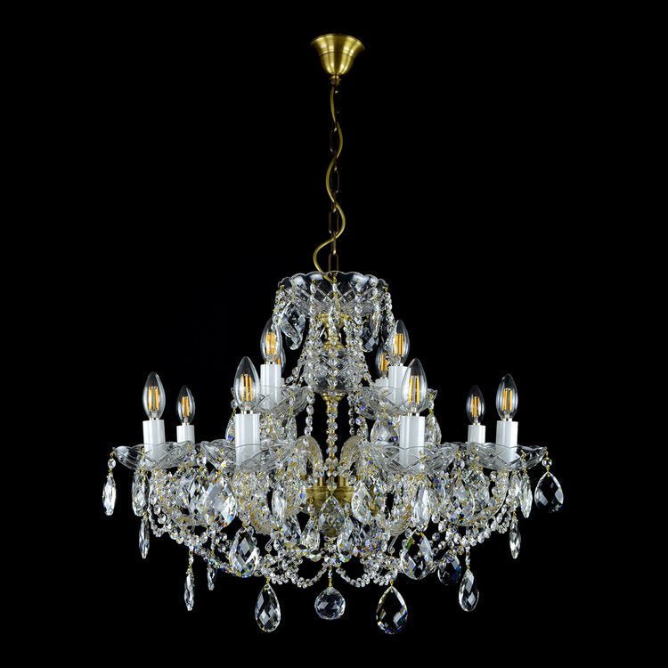Classe 12 Crystal Glass Chandelier (Alpha Gold/Silver) - Wranovsky - Luxury Lighting BoutiqueTraditional Crystal ChandeliersWranovsky