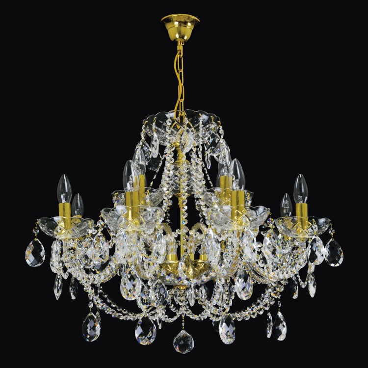 Classe 12 Crystal Glass Chandelier (Alpha Gold/Silver) - Wranovsky - Luxury Lighting Boutique