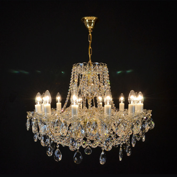 Classe 12 Crystal Glass Chandelier (Gold/Silver) - Wranovsky - Luxury Lighting Boutique