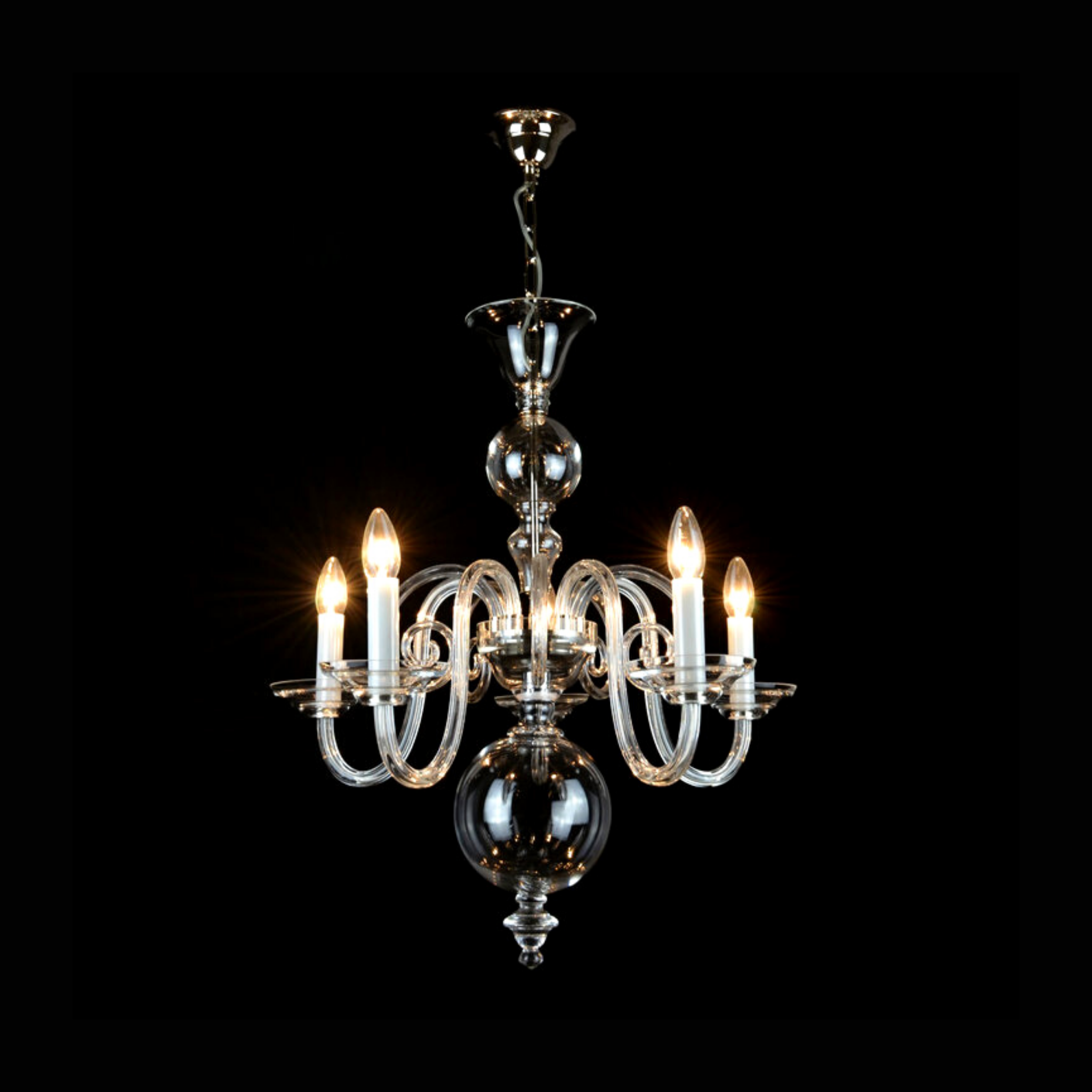 Clerius 5 Crystal Glass Chandelier - Wranovsky - Luxury Lighting Boutique