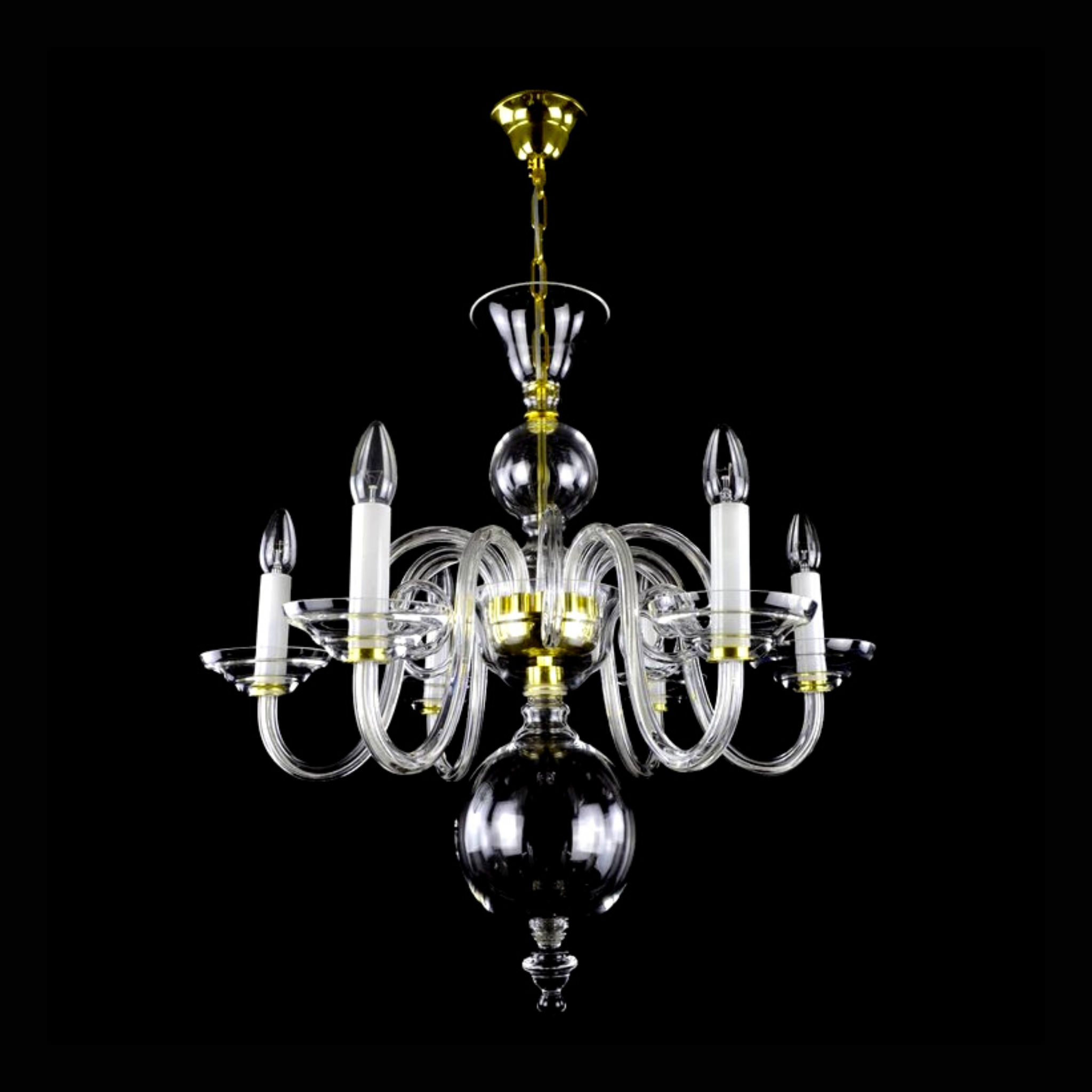 Clerius 6 Crystal Glass Chandelier - Wranovsky - Luxury Lighting Boutique