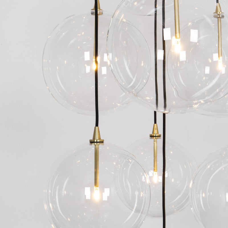 Cluster Mix 13 Light Modern Brass Chandelier - Schwung - Luxury Lighting Boutique