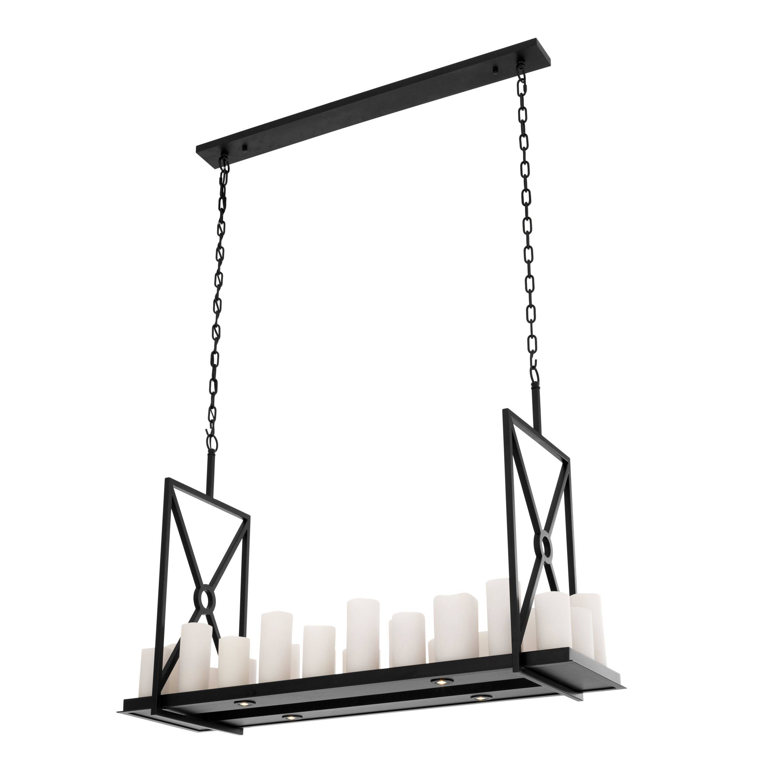 Commodore Modern Chandelier - Black | Brass - Eichholtz - Luxury Lighting BoutiqueBrass/Metal ChandeliersEichholtz