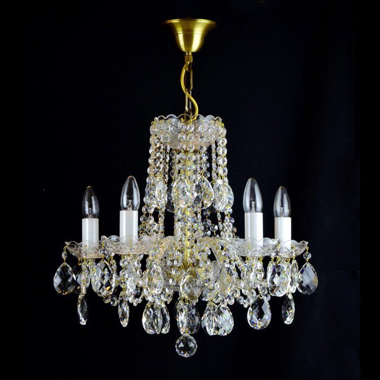 Corona 5 Crystal Glass Chandelier (Gold/Silver) - Wranovsky - Luxury Lighting BoutiqueWranovsky