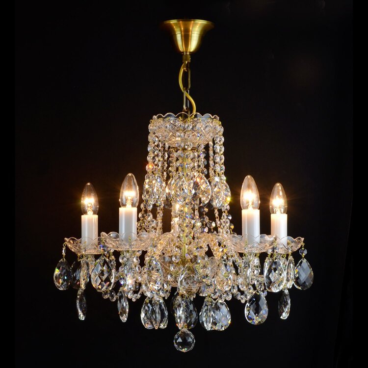 Corona 5 Crystal Glass Chandelier (Gold/Silver) - Wranovsky - Luxury Lighting BoutiqueWranovsky