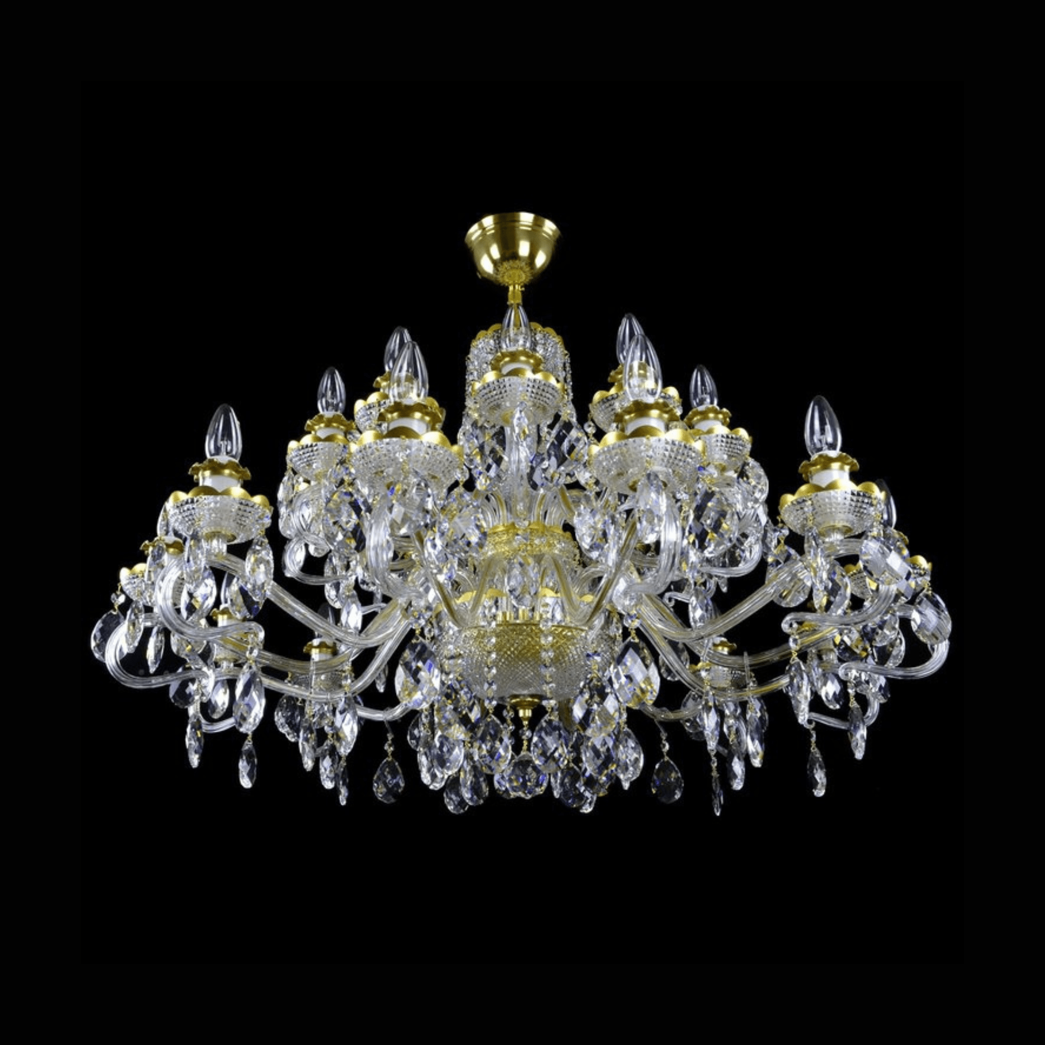 Daisy 24 Crystal Glass Chandelier (Alpha Gold/Silver) - Wranovsky - Luxury Lighting BoutiqueTraditional Crystal ChandeliersWranovsky