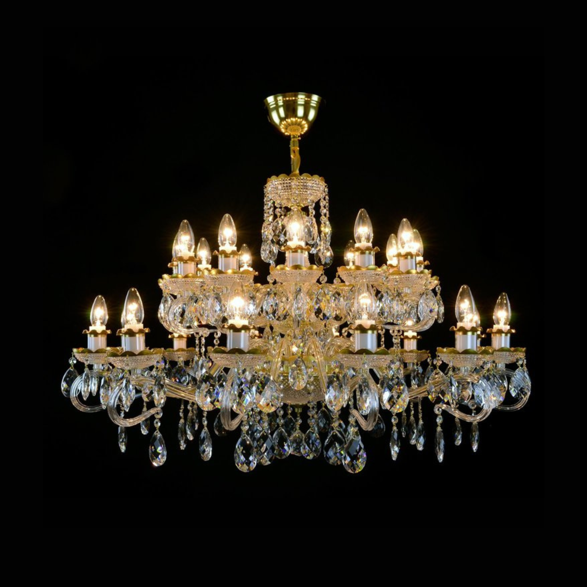 Daisy 24 Crystal Glass Chandelier (Alpha Gold/Silver) - Wranovsky - Luxury Lighting Boutique