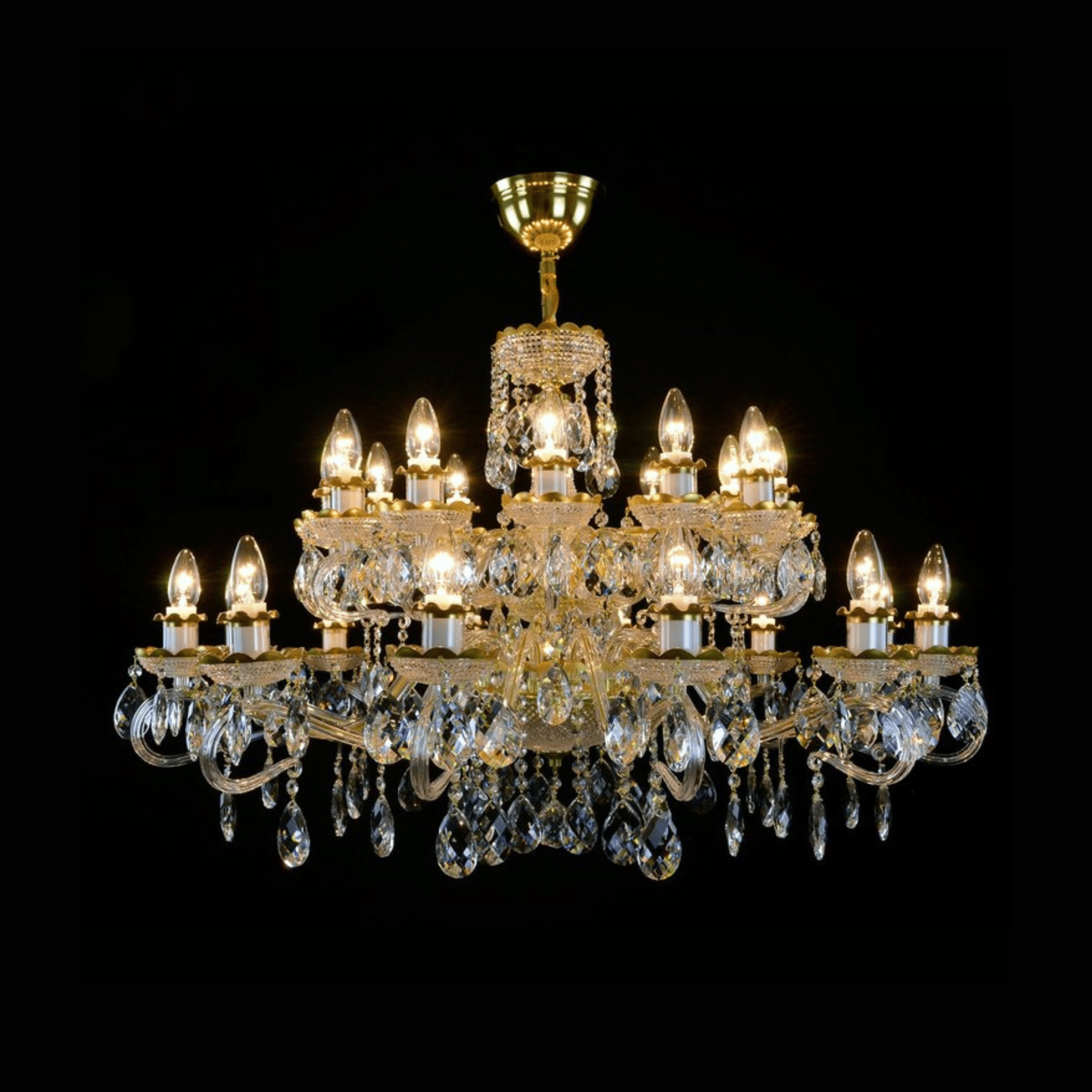 Daisy 24 Crystal Glass Chandelier (Alpha Gold/Silver) - Wranovsky - Luxury Lighting BoutiqueTraditional Crystal ChandeliersWranovsky