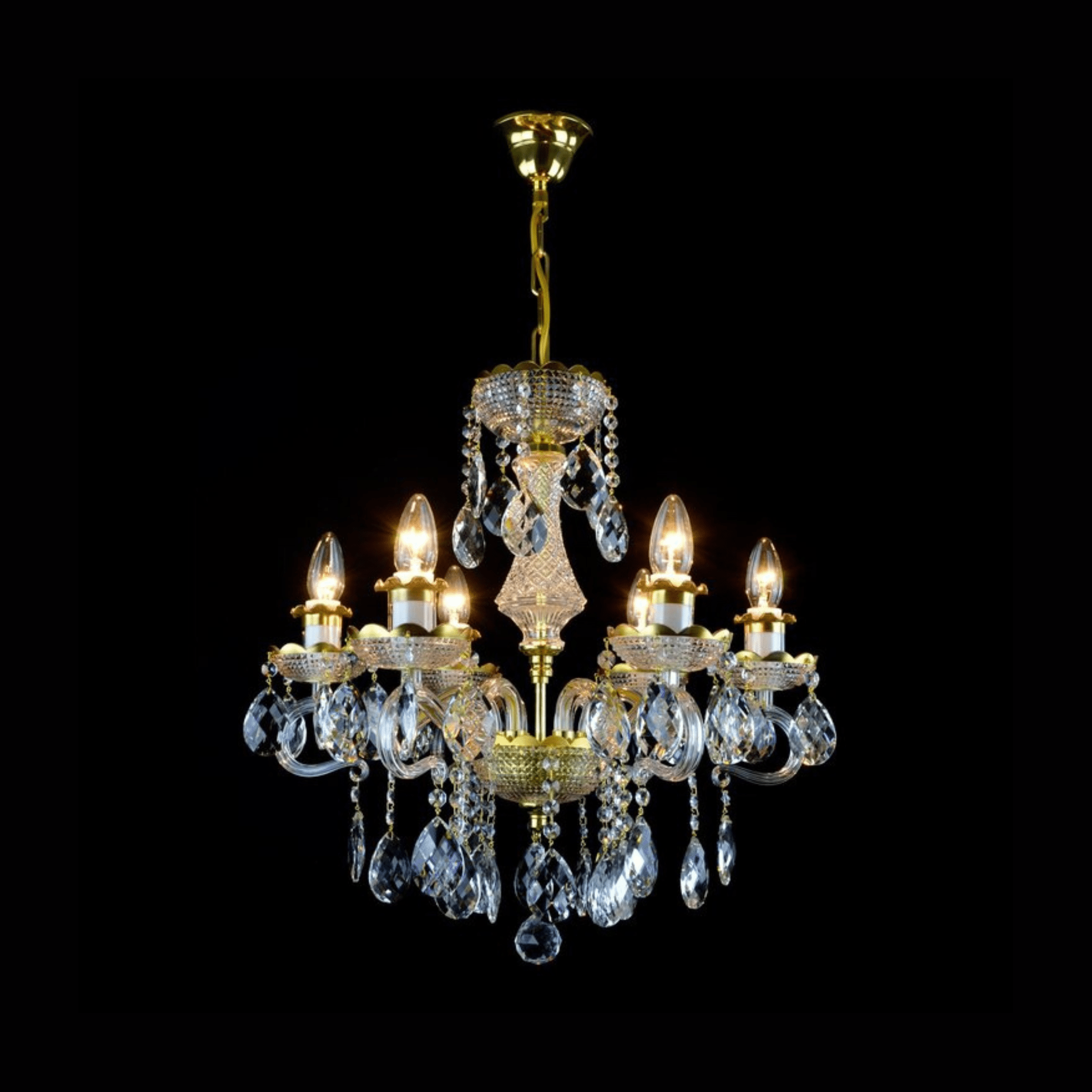 Daisy 6 Crystal Glass Chandelier - Wranovsky - Luxury Lighting BoutiqueTraditional Crystal ChandeliersWranovsky