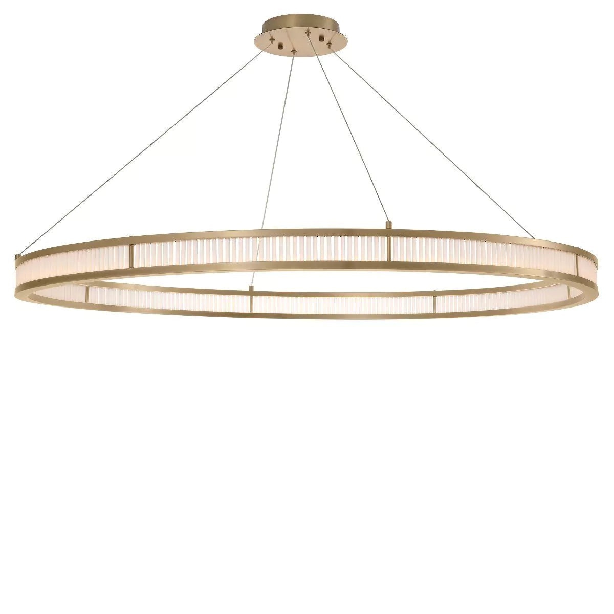 Damien XL Modern Chandelier (Antique Brass & Frosted Glass Finish) - Eichholtz - Luxury Lighting Boutique