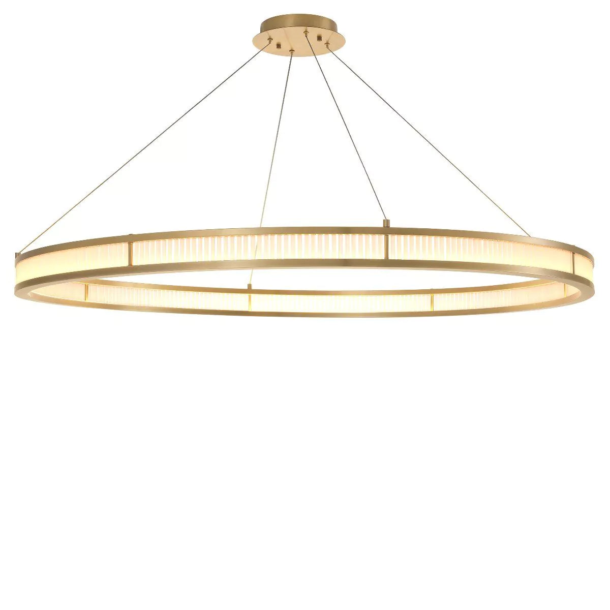 Damien XL Modern Chandelier (Antique Brass & Frosted Glass Finish) - Eichholtz - Luxury Lighting Boutique