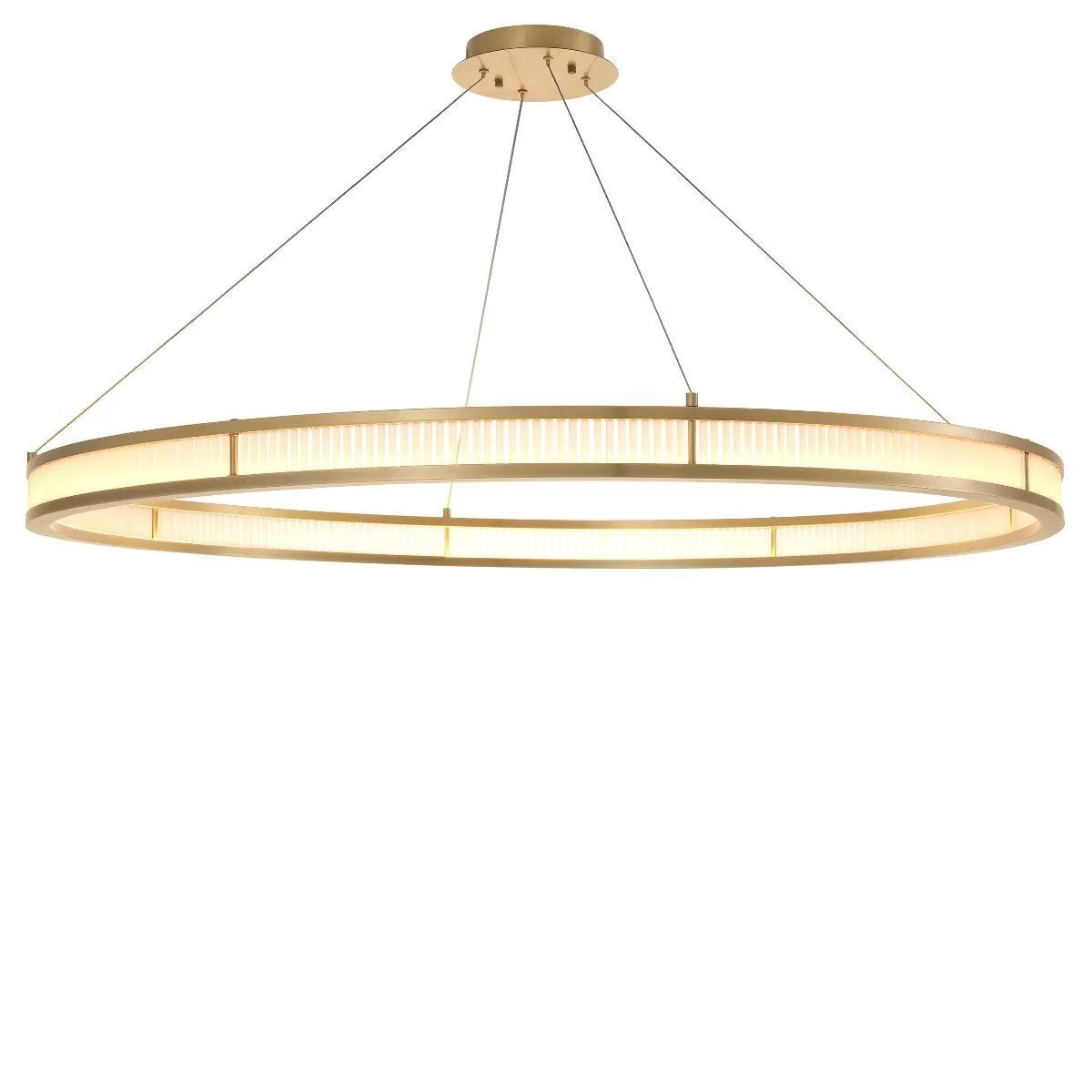 Damien XL Modern Chandelier - Antique Brass & Frosted Glass - Eichholtz - Luxury Lighting BoutiqueBrass/Metal ChandeliersEichholtz