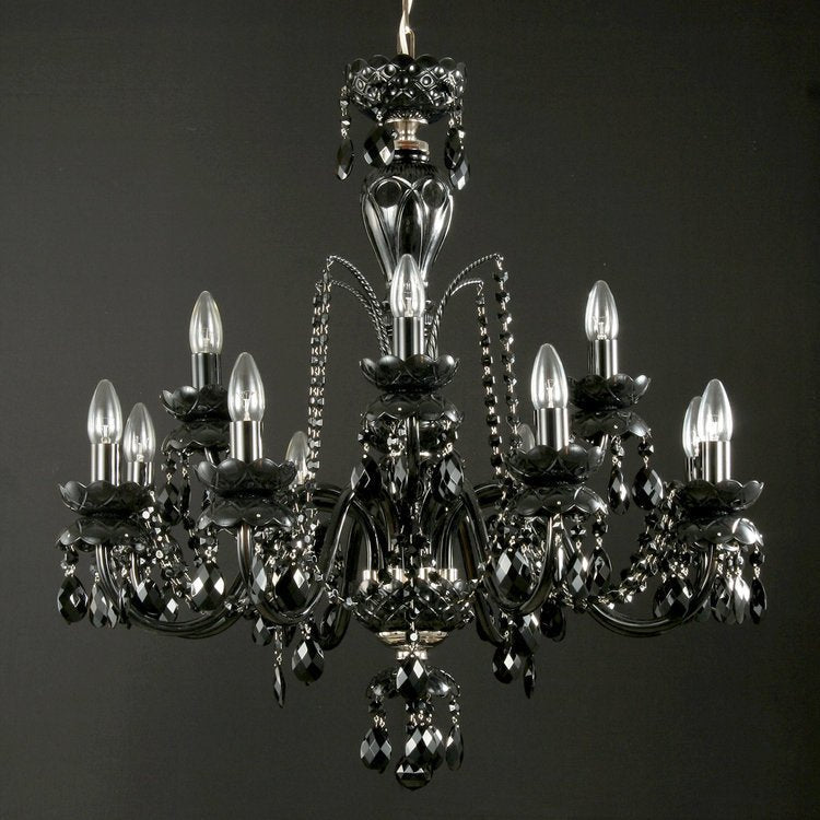 De Luxe 12 Crystal Glass Chandelier (Gold/Silver) - Wranovsky - Luxury Lighting BoutiqueWranovsky