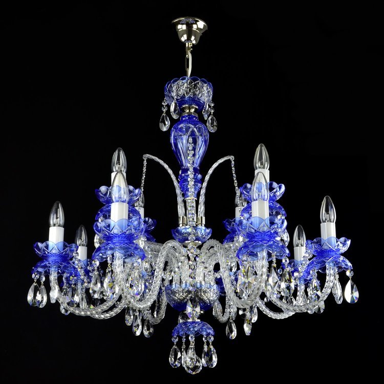 De Luxe 12 Crystal Glass Chandelier (Gold/Silver) - Wranovsky - Luxury Lighting BoutiqueWranovsky