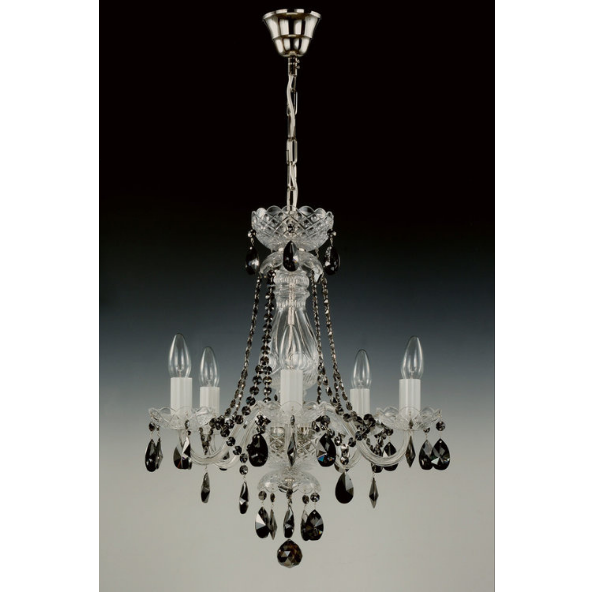 De Luxe 5 Crystal Glass Chandelier (Gold/Silver) - Wranovsky - Luxury Lighting Boutique