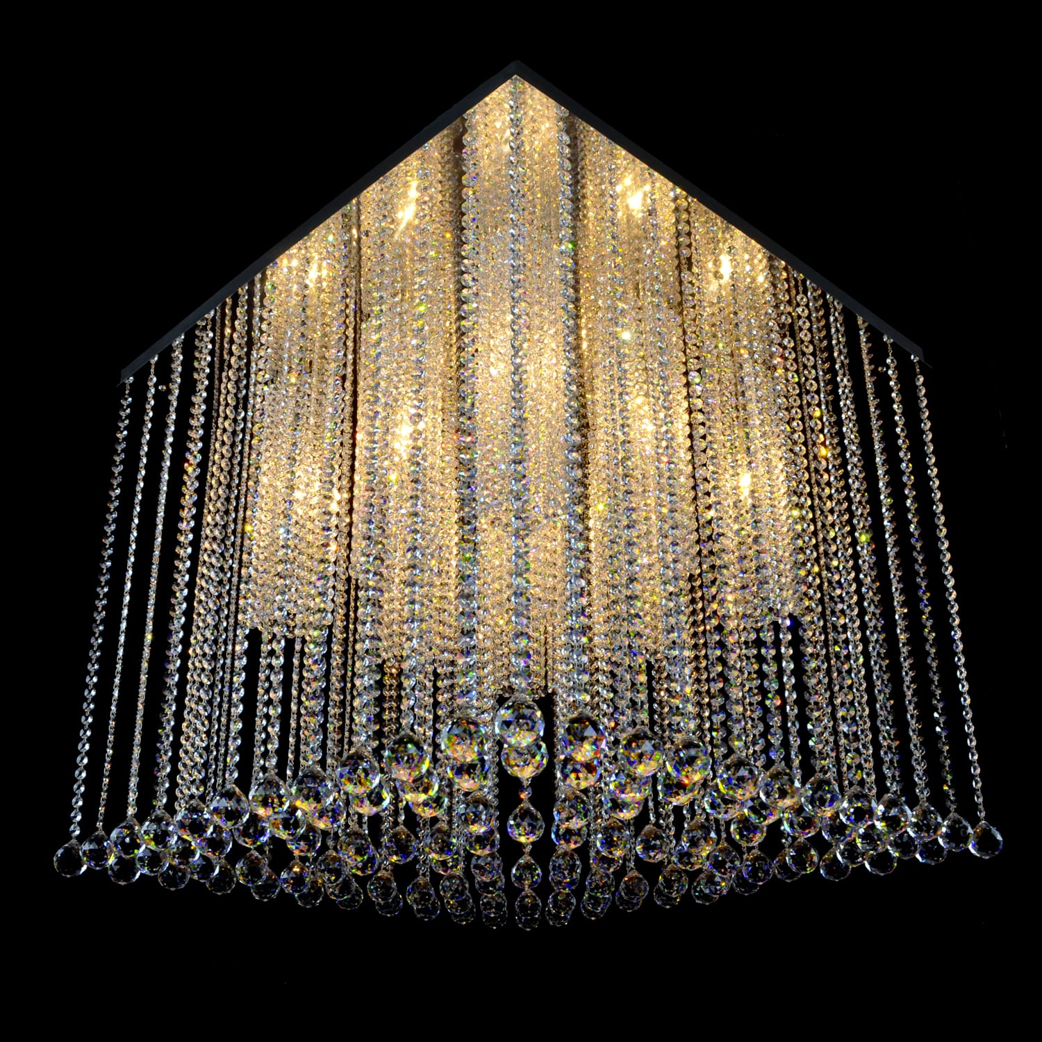 December 9 Light Flush Mount Modern Glass Chandelier - Wranovsky - Luxury Lighting Boutique