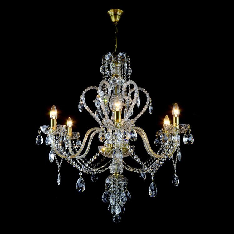 Del Cigno 6 Crystal Glass Chandelier (Gold/Silver) - Wranovsky - Luxury Lighting BoutiqueWranovsky
