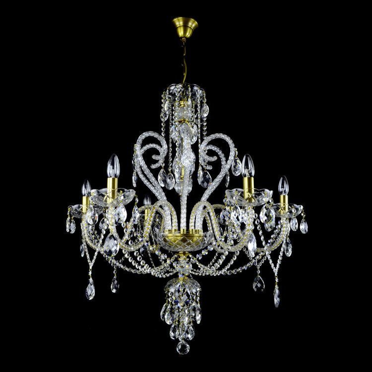 Del Cigno 6 Crystal Glass Chandelier (Gold/Silver) - Wranovsky - Luxury Lighting BoutiqueWranovsky