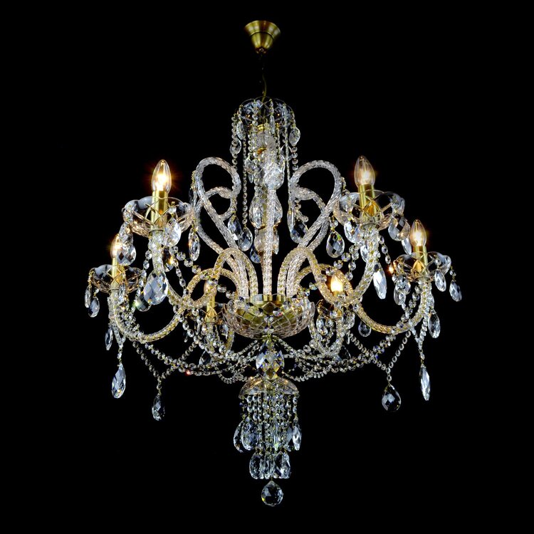 Del Cigno 6 Crystal Glass Chandelier (Gold/Silver) - Wranovsky - Luxury Lighting Boutique