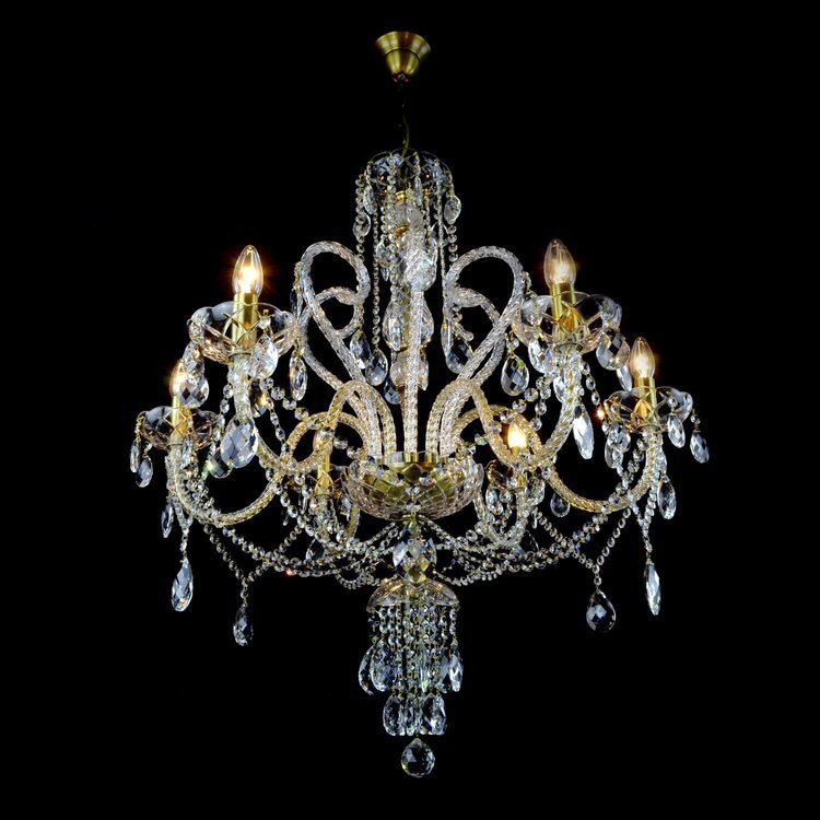 Del Cigno 6 Crystal Glass Chandelier (Gold/Silver) - Wranovsky - Luxury Lighting BoutiqueWranovsky