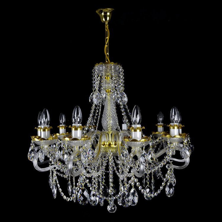 Diamant 10 Crystal Glass Chandelier (Gold/Silver) - Wranovsky - Luxury Lighting BoutiqueTraditional Crystal ChandeliersWranovsky