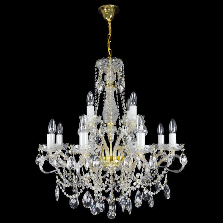 Diamant 12 Crystal Glass Chandelier (Alpha Gold/Silver) - Wranovsky - Luxury Lighting BoutiqueTraditional Crystal ChandeliersWranovsky