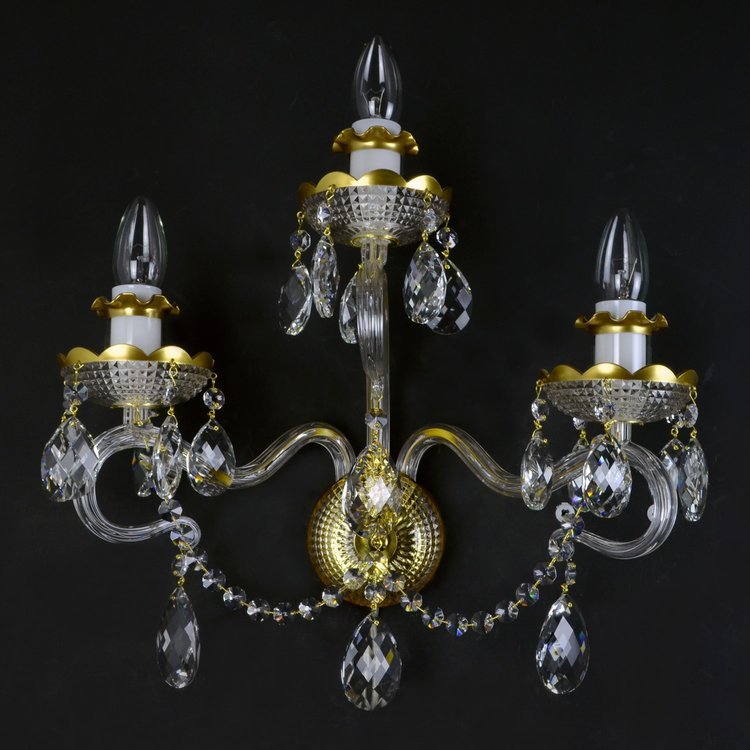 Diamant 3 Wall Light (Gold/Silver) - Wranovsky - Luxury Lighting BoutiqueTraditional Crystal ChandeliersWranovsky