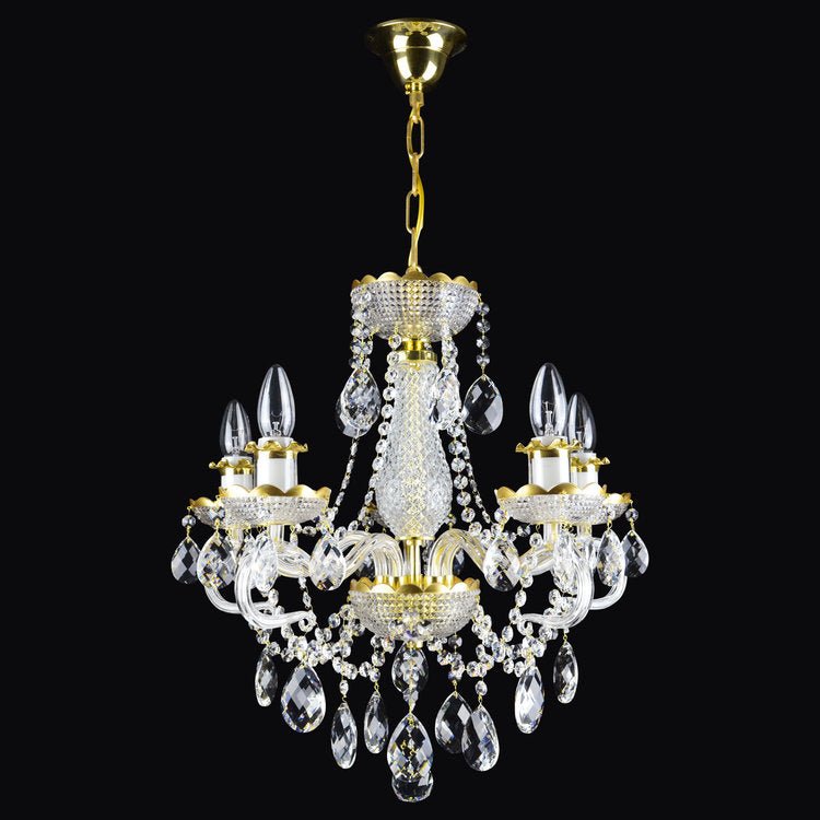 Diamant 5 Crystal Glass Chandelier (Gold/Silver) - Wranovsky - Luxury Lighting BoutiqueTraditional Crystal ChandeliersWranovsky