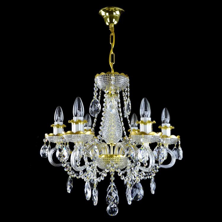 Diamant 6 Crystal Glass Chandelier (Gold/Silver) - Wranovsky - Luxury Lighting BoutiqueTraditional Crystal ChandeliersWranovsky