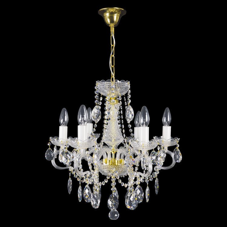 Diamant 6 Crystal Glass Chandelier (Gold/Silver) - Wranovsky - Luxury Lighting BoutiqueTraditional Crystal ChandeliersWranovsky