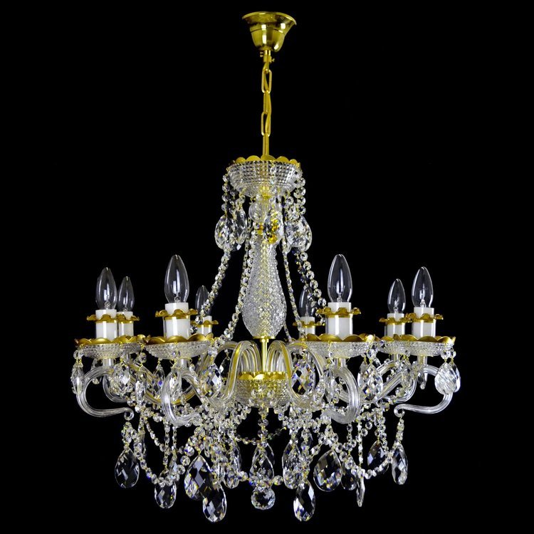 Diamant 8 Crystal Glass Chandelier (Gold/Silver) - Wranovsky - Luxury Lighting BoutiqueTraditional Crystal ChandeliersWranovsky