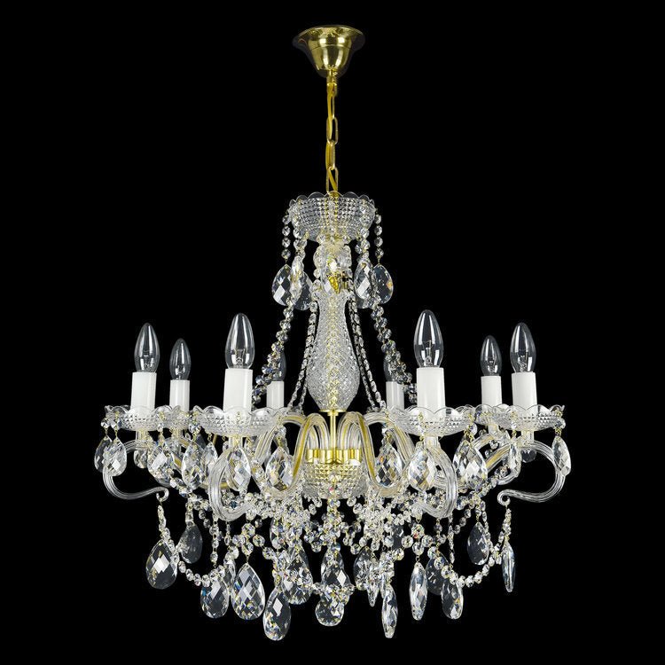 Diamant 8 Crystal Glass Chandelier (Gold/Silver) - Wranovsky - Luxury Lighting BoutiqueTraditional Crystal ChandeliersWranovsky