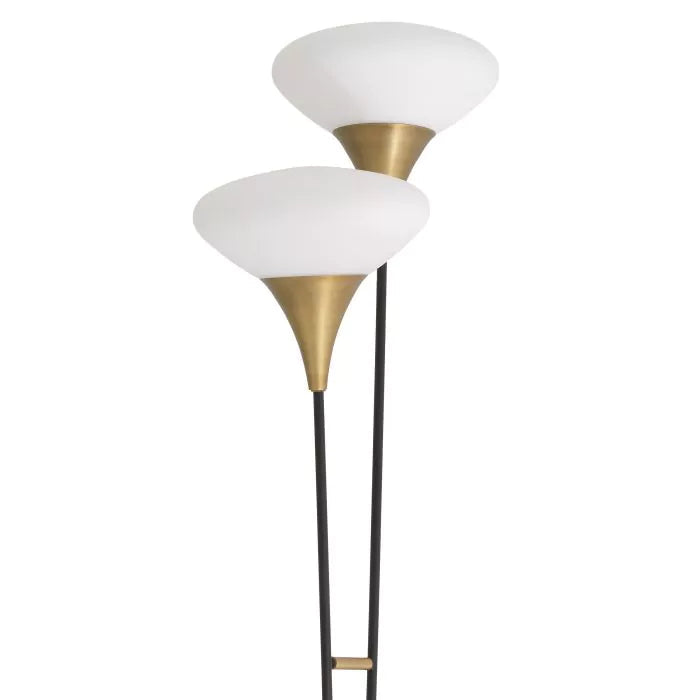 Duco Floor Lamp - (Antique brass finish | white glass) - Eichholtz - Luxury Lighting Boutique