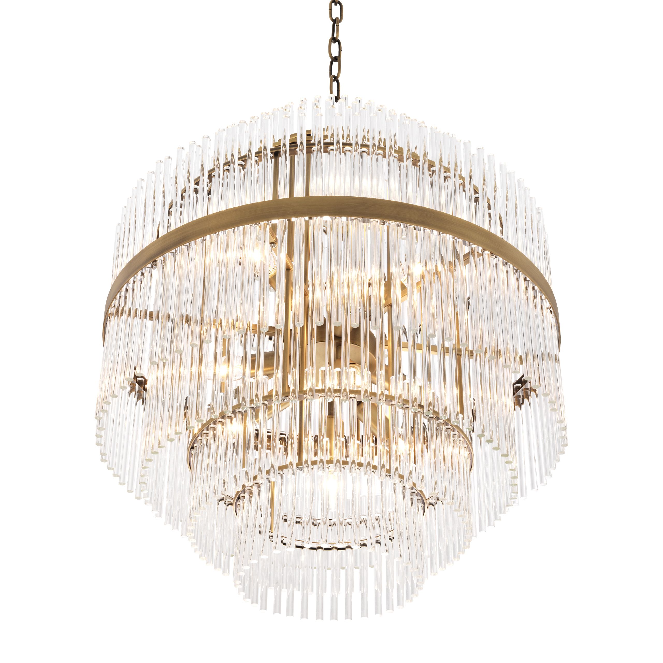 East Modern Brass Glass Chandelier - Eichholtz - Luxury Lighting BoutiqueBrass/Metal ChandeliersEichholtz