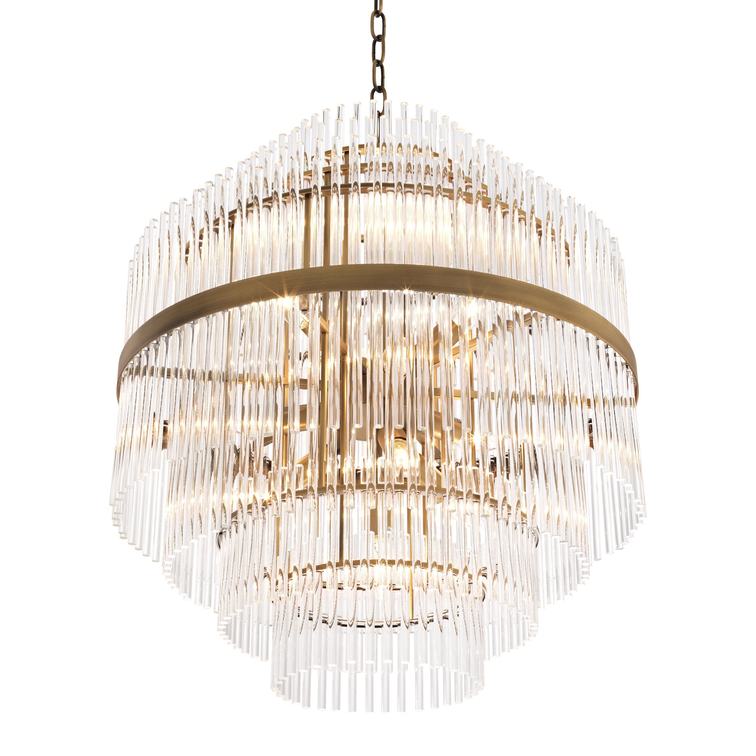East Modern Brass Glass Chandelier - Eichholtz - Luxury Lighting BoutiqueBrass/Metal ChandeliersEichholtz