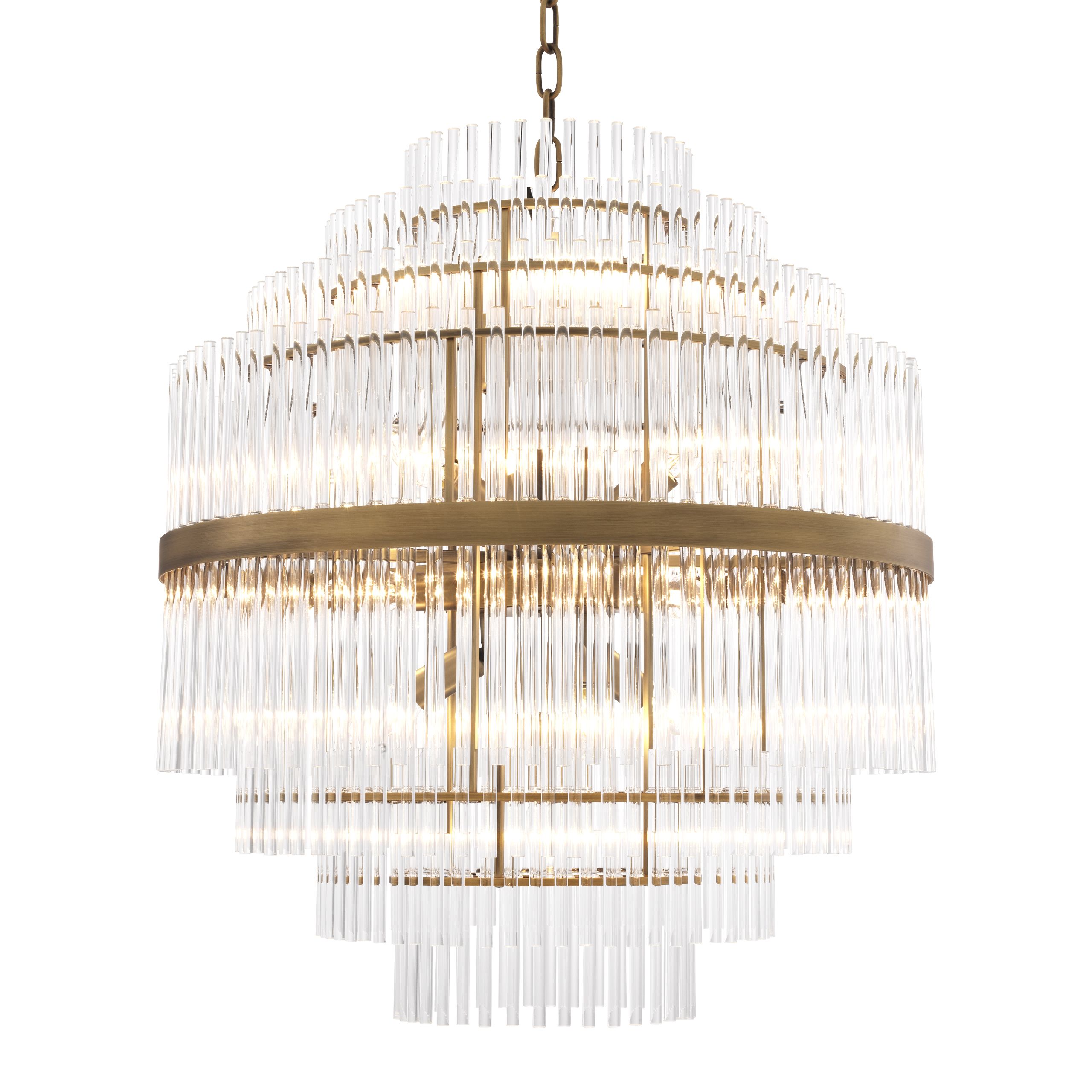 East Modern Brass Glass Chandelier - Eichholtz - Luxury Lighting BoutiqueBrass/Metal ChandeliersEichholtz