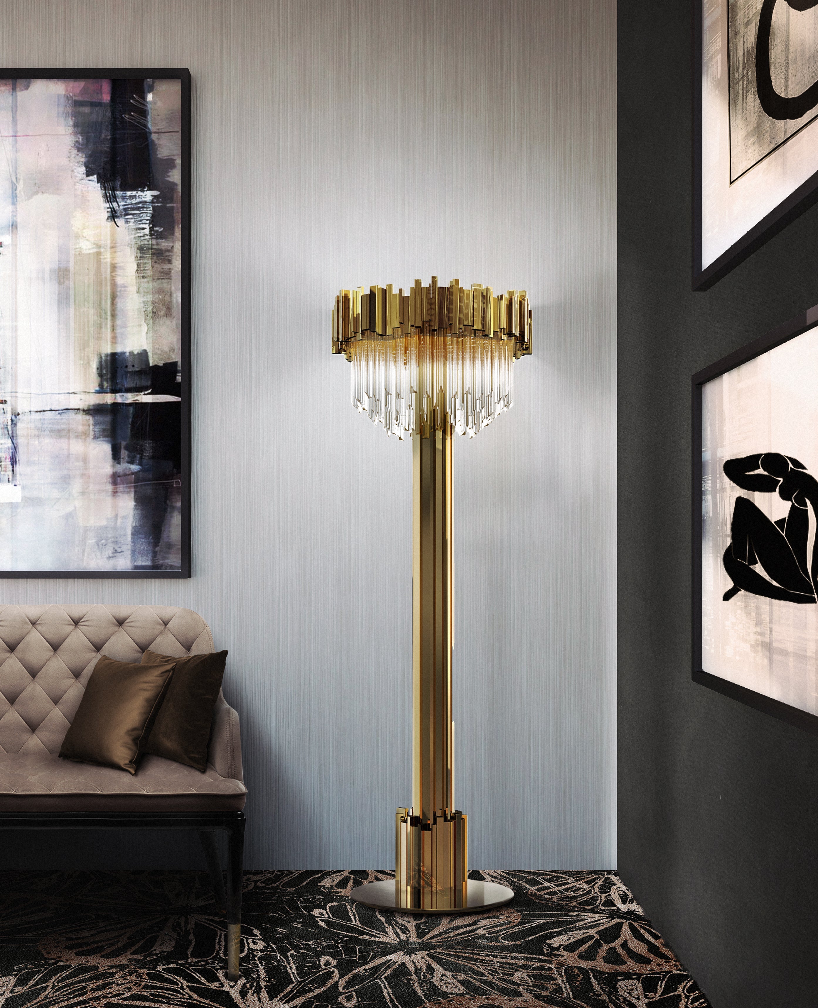 Empire 12 Light Crystal Floor Lamp - Luxxu - Luxury Lighting Boutique
