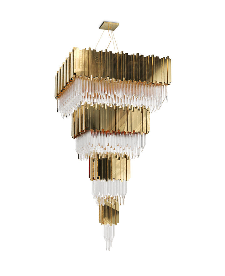 Empire 75-Light Square Crystal Modern Chandelier - Luxxu - Luxury Lighting Boutique