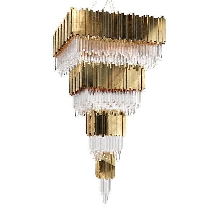 Empire 75 - Light Square Crystal Modern Chandelier - Luxxu - Luxury Lighting BoutiqueModern Crystal ChandeliersLuxxu