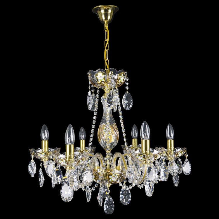 Exclusive 6 Crystal Glass Chandelier (Gold/Silver) - Wranovsky - Luxury Lighting BoutiqueTraditional Crystal ChandeliersWranovsky