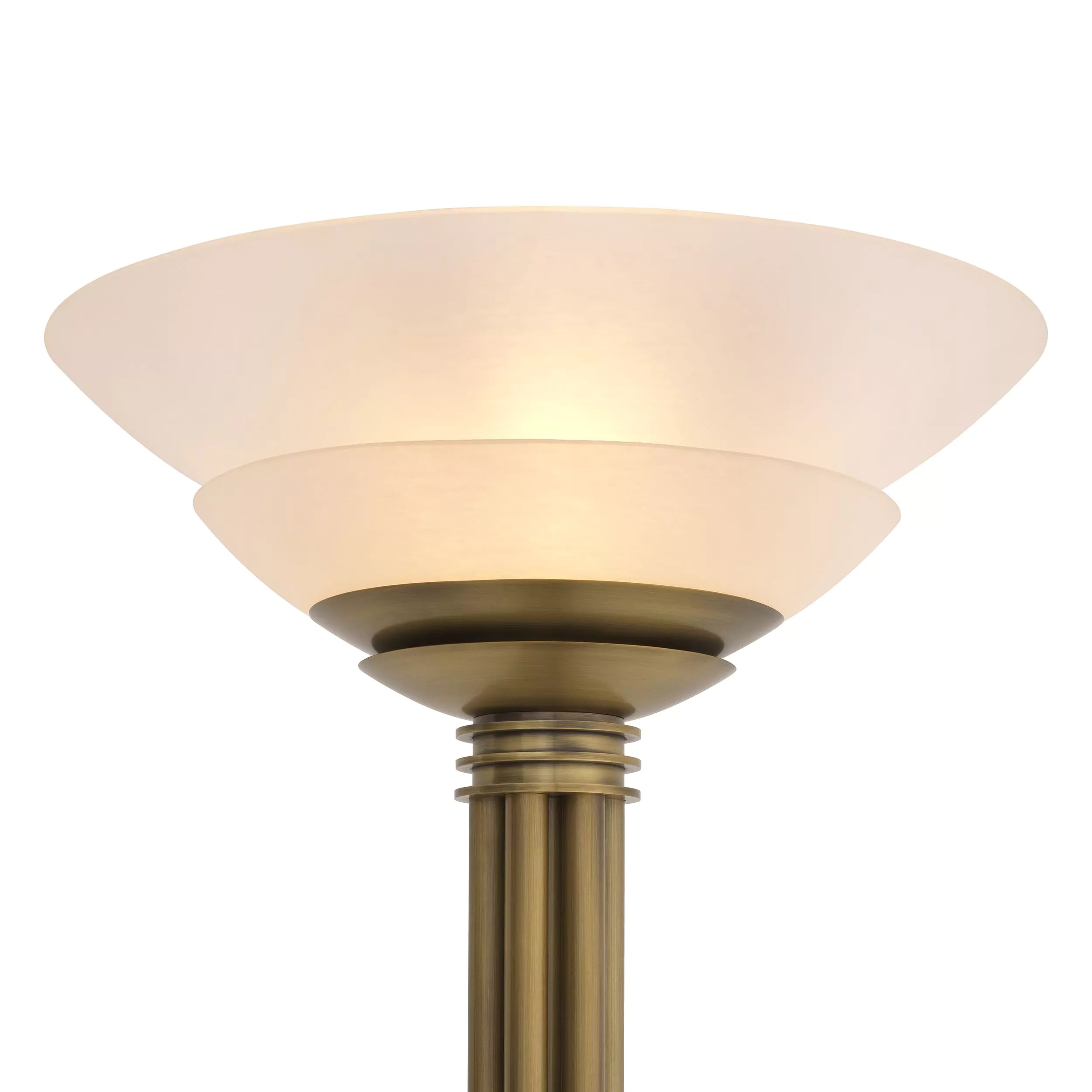 Figaro Floor Lamp - (Antique brass finish White glass) - Eichholtz - Luxury Lighting Boutique