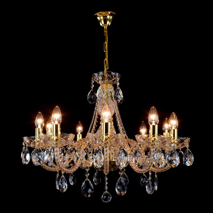 Finesse 10 Crystal Glass Chandelier (Gold/Silver) - Wranovsky - Luxury Lighting BoutiqueWranovsky