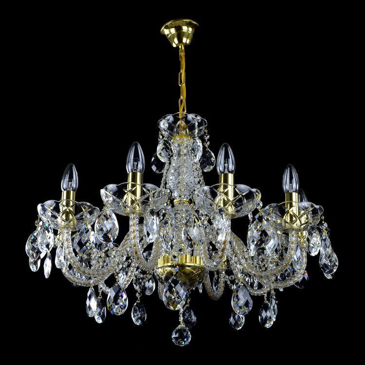 Finesse 10 Crystal Glass Chandelier (Gold/Silver) - Wranovsky - Luxury Lighting BoutiqueWranovsky