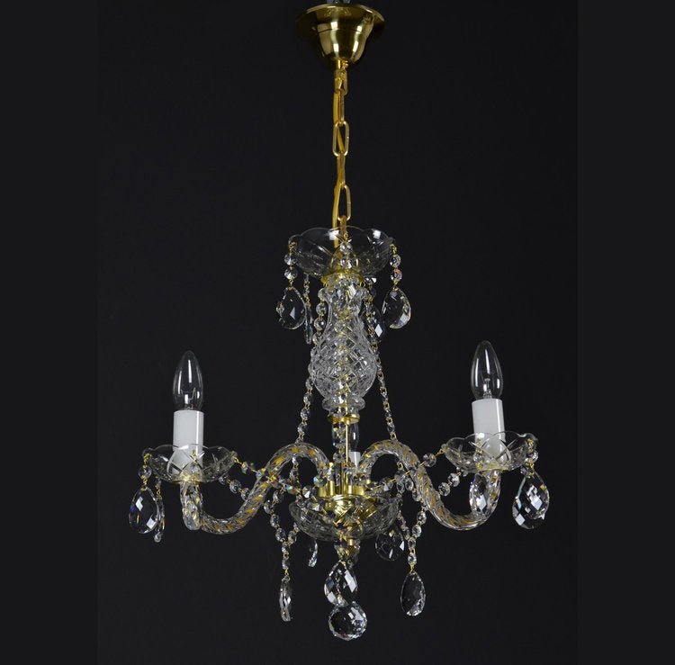 Finesse 3 Crystal Glass Chandelier (Gold/Silver) - Wranovsky - Luxury Lighting BoutiqueWranovsky