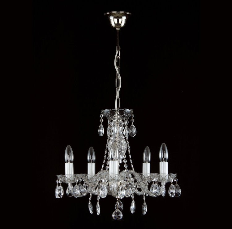 Finesse 5 Crystal Glass Chandelier (Gold/Silver) - Wranovsky - Luxury Lighting BoutiqueWranovsky